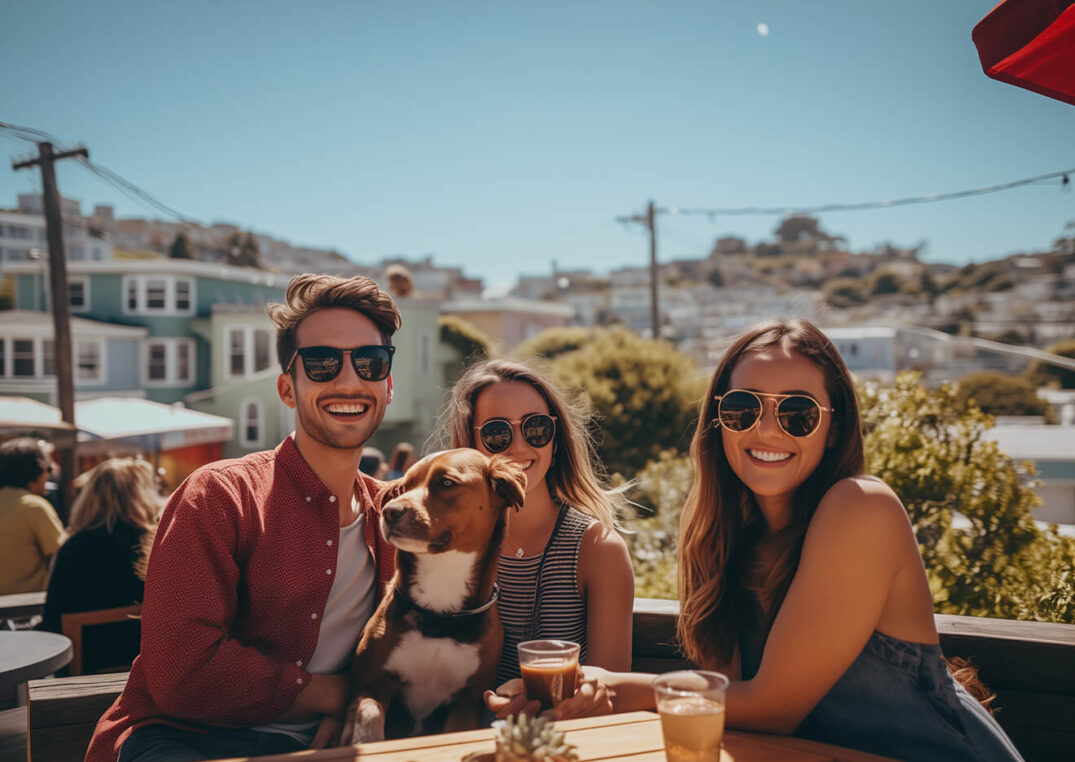 Sunny-Day-Smiles-with-Friends-and-Dog